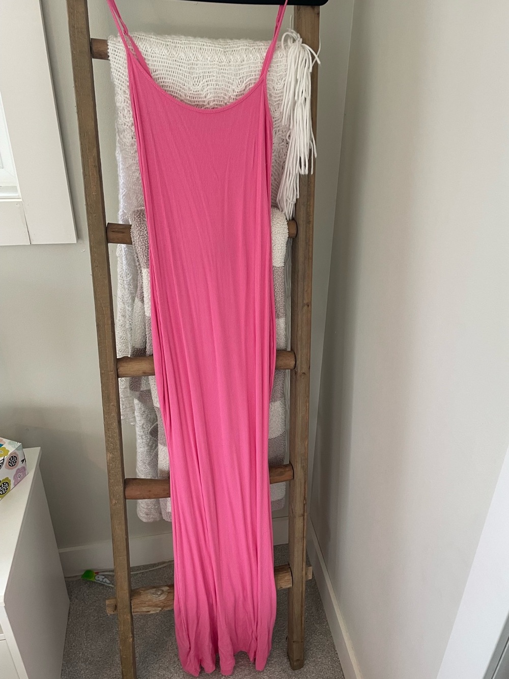 Women's Pink Maxi Slip Dress - Lightweight Summer Dress